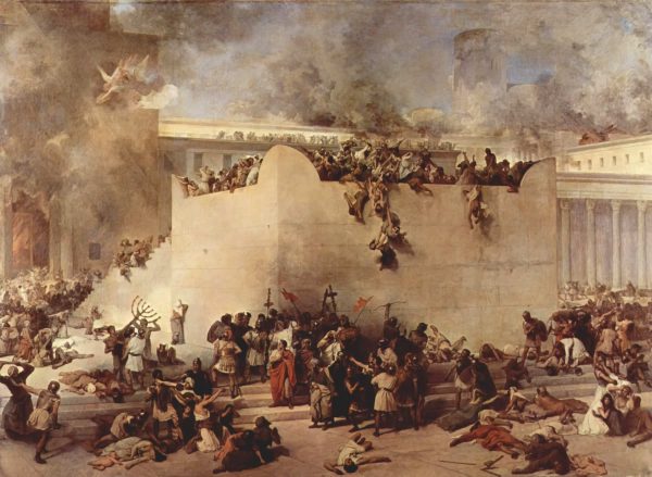 Painting of the siege of Jerusalem by the Roman army, in 70 AD. 
