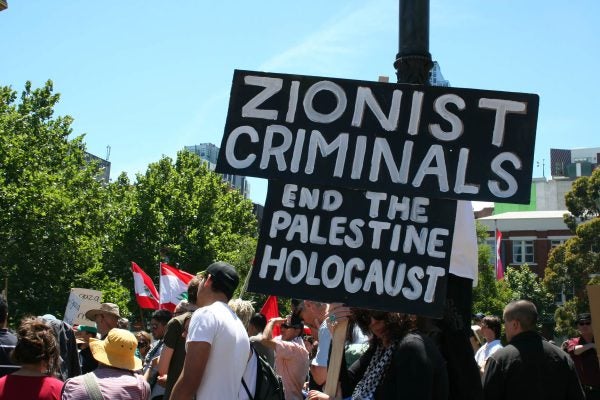 A protest in Melbourne, Australia, against Israel's 2009 attack on Gaza.