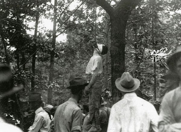 Photos of the lynching of Leo Frank were sold as postcards.