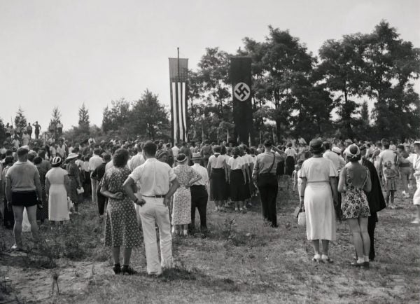 In the 1930s, Yaphank, Long Island was home to a Nazi community. At this 1937 rally, the German-American Federation reaffirmed its bylaws.