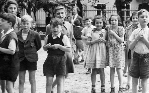 Photo taken during the International Committee of the Red Cross visit to Theresienstadt, June 1944. Most of the children in the picture were sent to Auschwitz and gassed by the fall of that year.