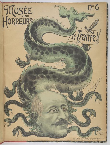 Una caricatura de Alfred Dreyfus, el capitán judío del ejército francés que fue falsamente condenado por traición en 1895.