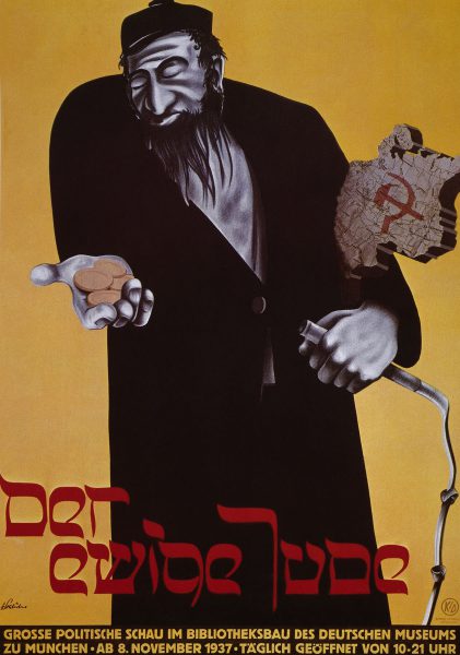 Poster for a 1937 art exhibition, “The Eternal Jew,” in Munich, Germany.